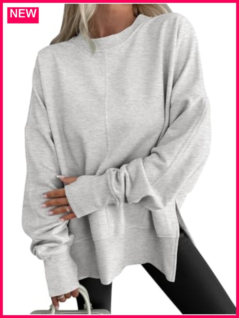 Oversized Sweatshirt with Thumbhole Fall Outfit Pullover